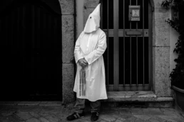 Hooded flagellante of Guardia Sanframondi during the Riti Settennali procession