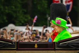Queen Elizabeth 90th birthday: the Queen in an open carriage during the Trooping the Colour parade